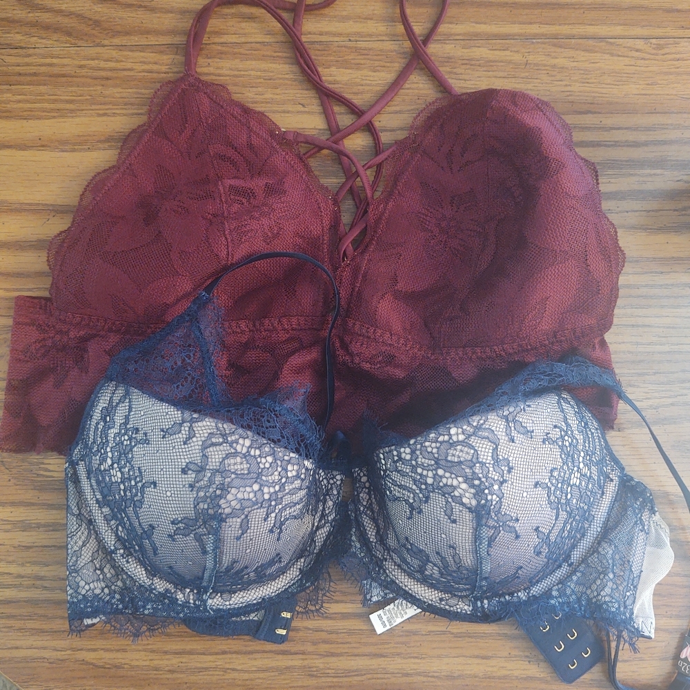 Bra Bra let 32D & Medium NWOT Set 2 Goddess Victoria Secret Pink